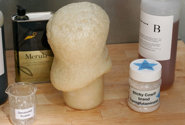 Wait until tack-free A beaker of expanding foam that overflowed and hardened down the sides